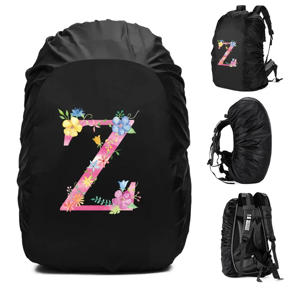 Unisex Rain Cover Backpack 30L 40L 70L Waterproof Bag Outdoor Camping Hiking Climbing Sports Dust Rain Cover Pink Letter Print