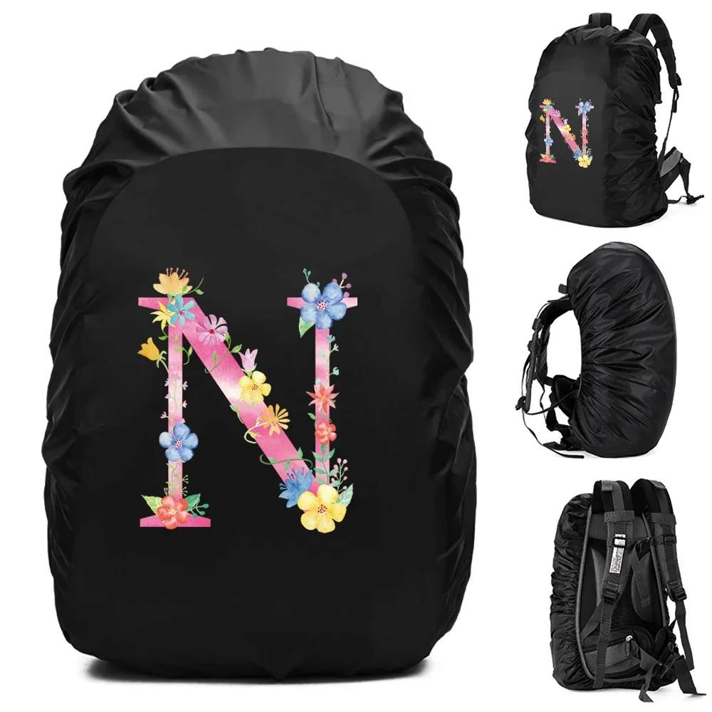 Unisex Rain Cover Backpack 30L 40L 70L Waterproof Bag Outdoor Camping Hiking Climbing Sports Dust Rain Cover Pink Letter Print