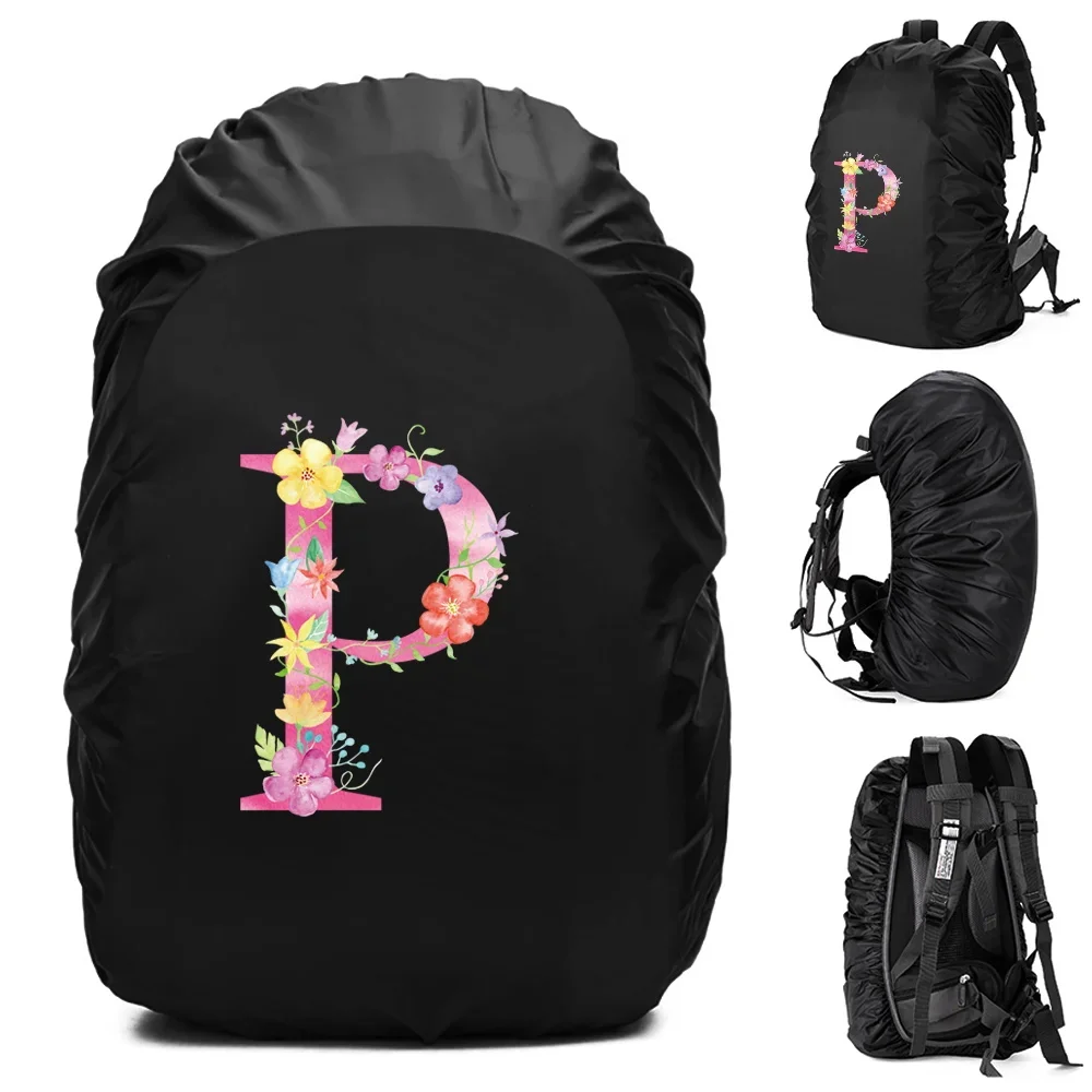 Unisex Rain Cover Backpack 30L 40L 70L Waterproof Bag Outdoor Camping Hiking Climbing Sports Dust Rain Cover Pink Letter Print