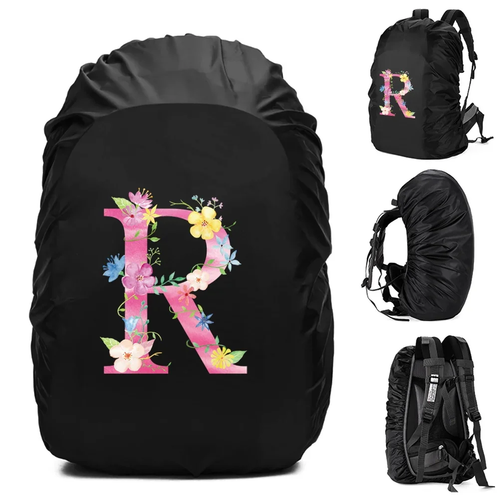 Unisex Rain Cover Backpack 30L 40L 70L Waterproof Bag Outdoor Camping Hiking Climbing Sports Dust Rain Cover Pink Letter Print