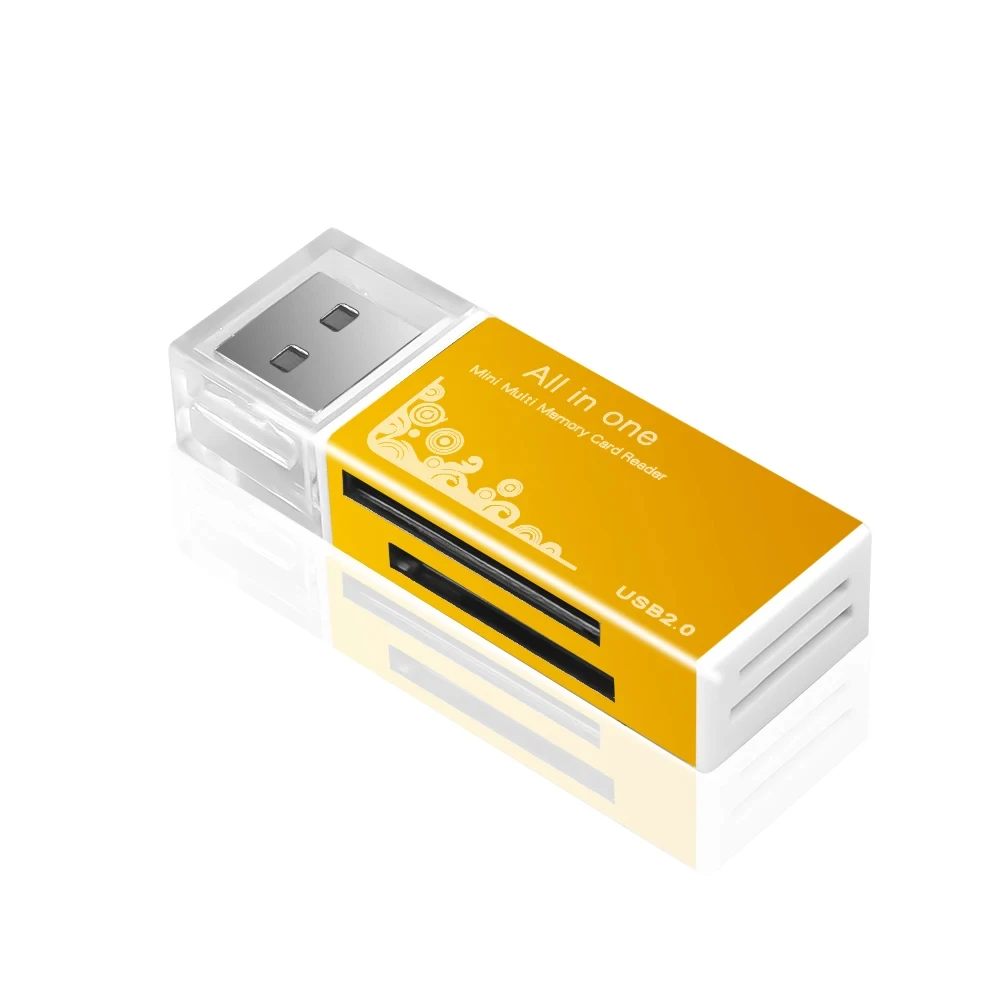 Card Reader 4 Ports USB2.0 Memory SD TF Card SDHC MMC/RS MMC TF MS/MS PRO/MS DUO M2 Adapter for Laptop Desktop PC Accessories