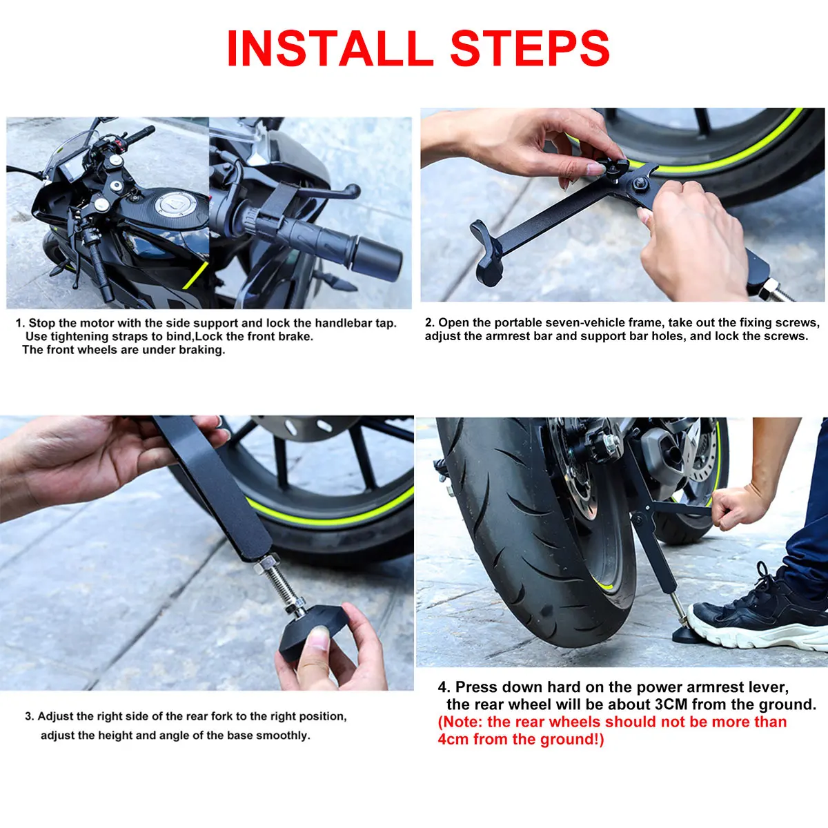 Motorcycle Labor Saving Wheel Stand Kickstand Universal Wheel Lifter Side Support Stand Swingarm Lift Frame For Harley For Honda
