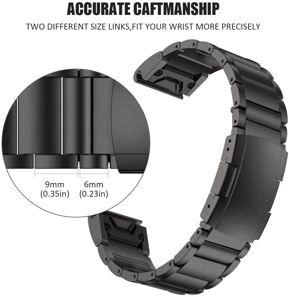 22 26mm Titanium Alloy Band for Garmin Fenix 6X Pro/6X/5X/5X Plus/7X Watchband for Tactix 7/Descent MK2/Instinct 1/2 Bracelet