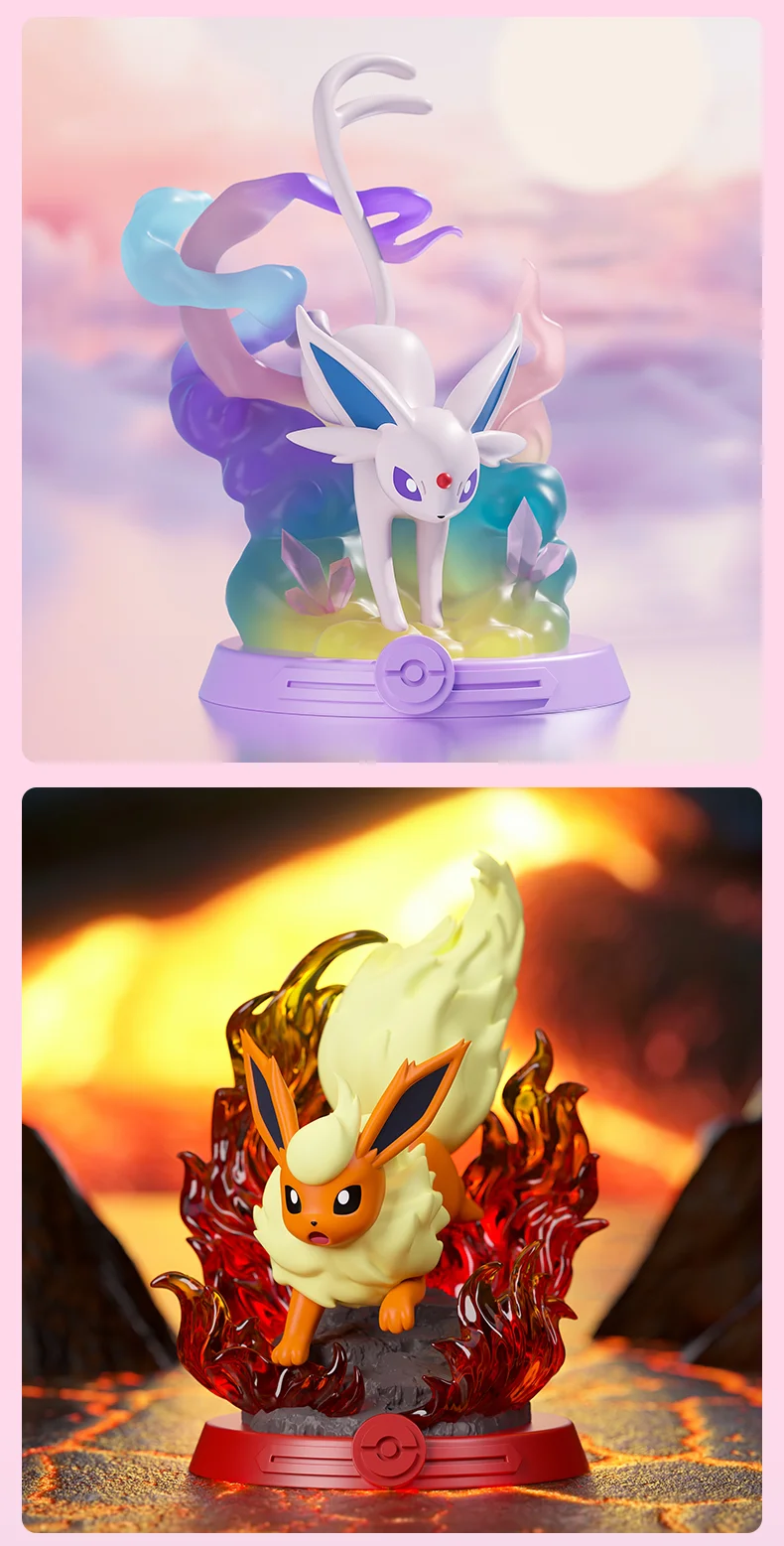 Anime Pokemon Funism Original Adventure Eevee Family Suit BlindBox Flareon Espeon Sylveon ActionFigure Collection Model Toy Gift