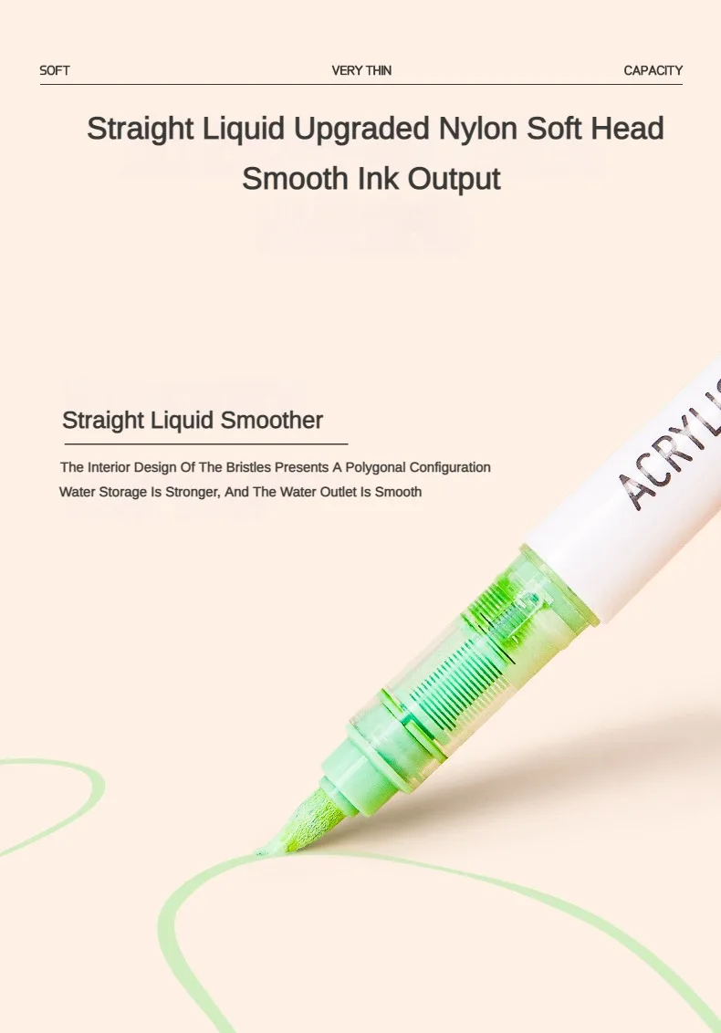 LANGUO 171/9 Colors Direct Liquid Acrylic Paint Pens Brush Marker for Rock Painting Stone Canvas DIY Art Supplies Stationery