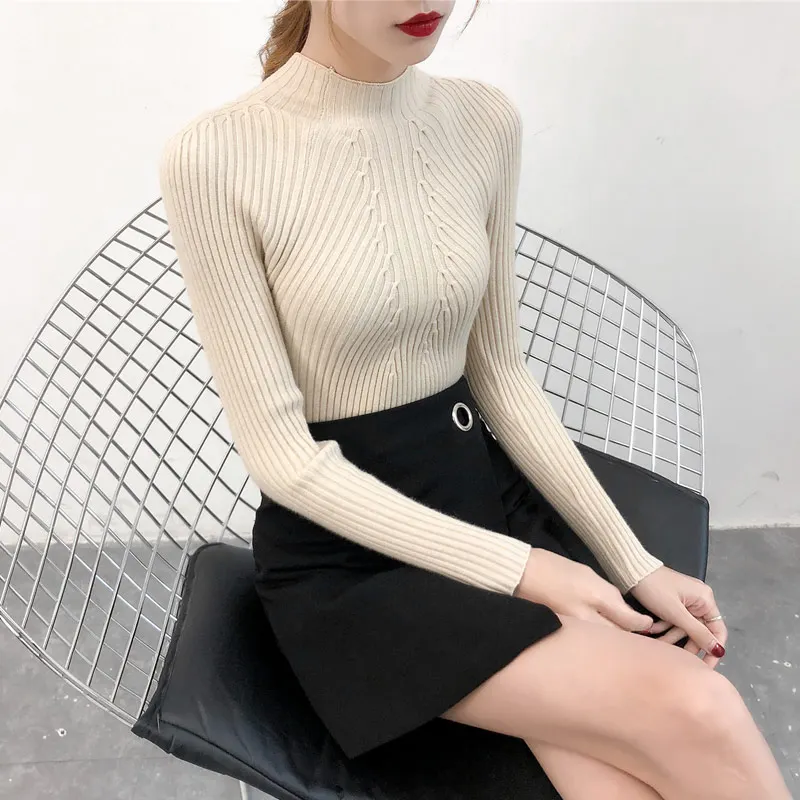 2026 Autumn Winter Turtleneck Sweater Women Basic Slim Pullover Women Sweaters And Pullovers Knit Jumper Ladies Tops