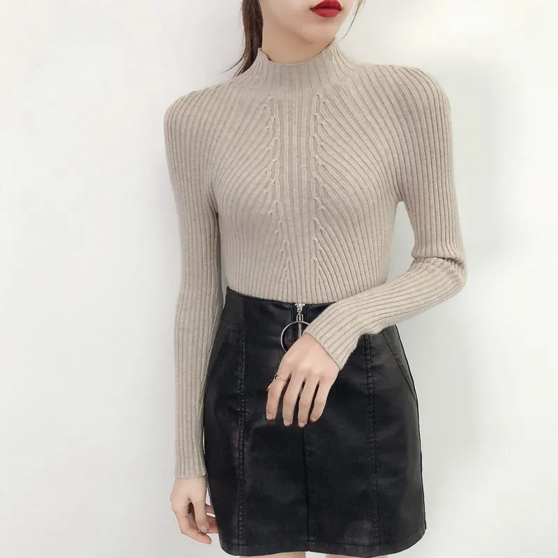 2026 Autumn Winter Turtleneck Sweater Women Basic Slim Pullover Women Sweaters And Pullovers Knit Jumper Ladies Tops