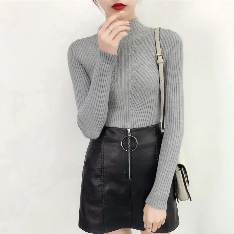 2026 Autumn Winter Turtleneck Sweater Women Basic Slim Pullover Women Sweaters And Pullovers Knit Jumper Ladies Tops