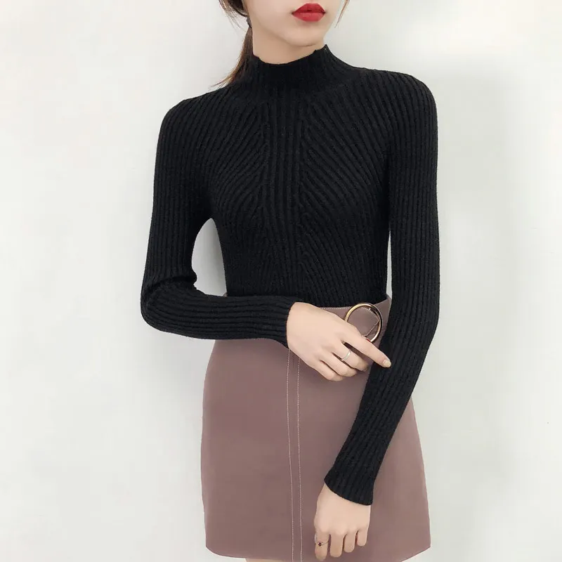 2026 Autumn Winter Turtleneck Sweater Women Basic Slim Pullover Women Sweaters And Pullovers Knit Jumper Ladies Tops