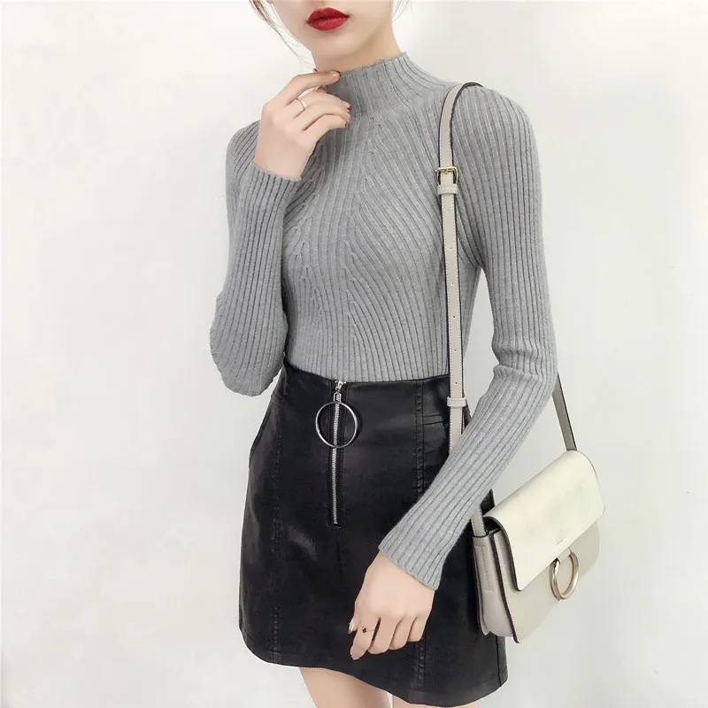 2026 Autumn Winter Turtleneck Sweater Women Basic Slim Pullover Women Sweaters And Pullovers Knit Jumper Ladies Tops