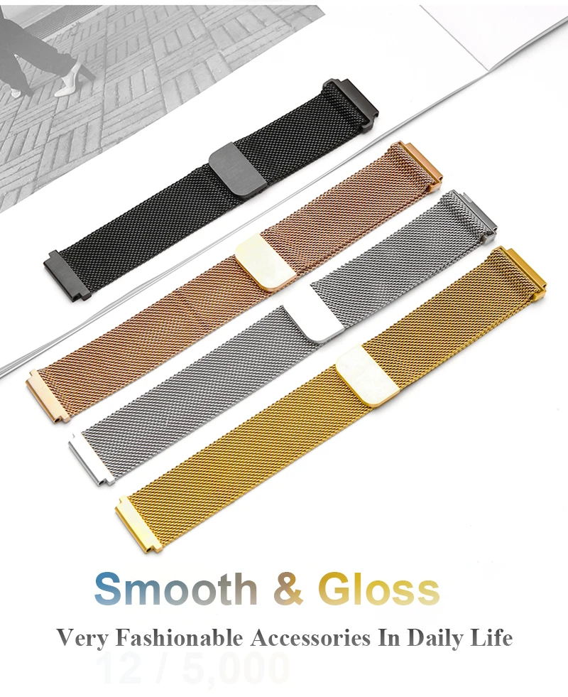 Milanese Loop Strap for Samsung Galaxy Watch 7 6 5 4 44mm 40mm Magnetic Metal Band 22mm 20mm Bracelet Galaxy Watch 4/6 Classic