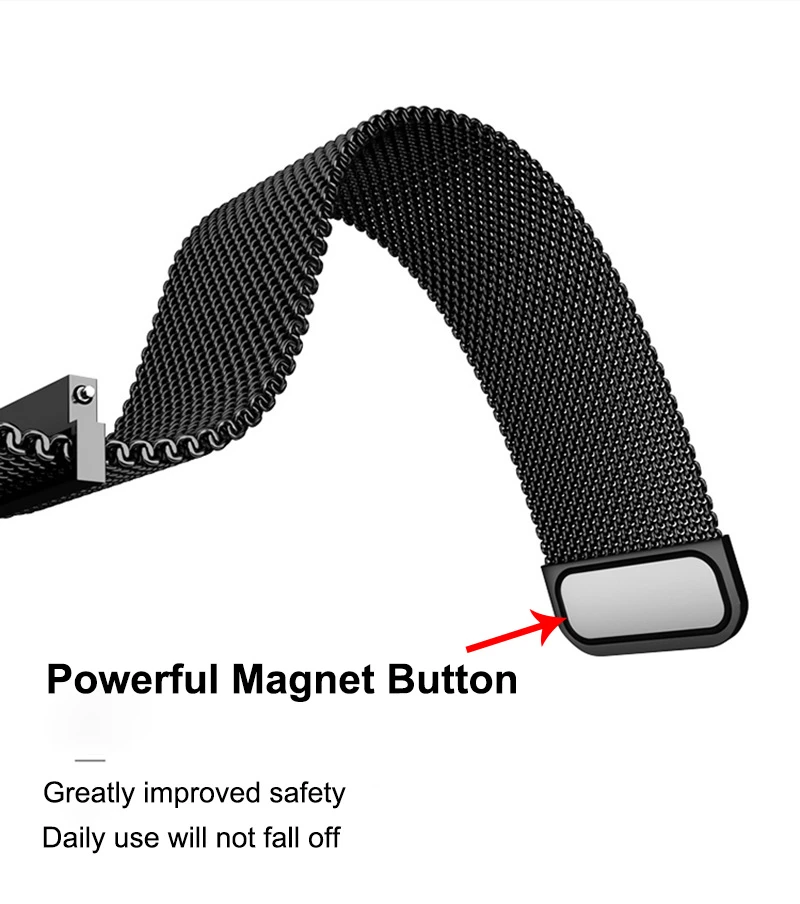 Milanese Loop Strap for Samsung Galaxy Watch 7 6 5 4 44mm 40mm Magnetic Metal Band 22mm 20mm Bracelet Galaxy Watch 4/6 Classic