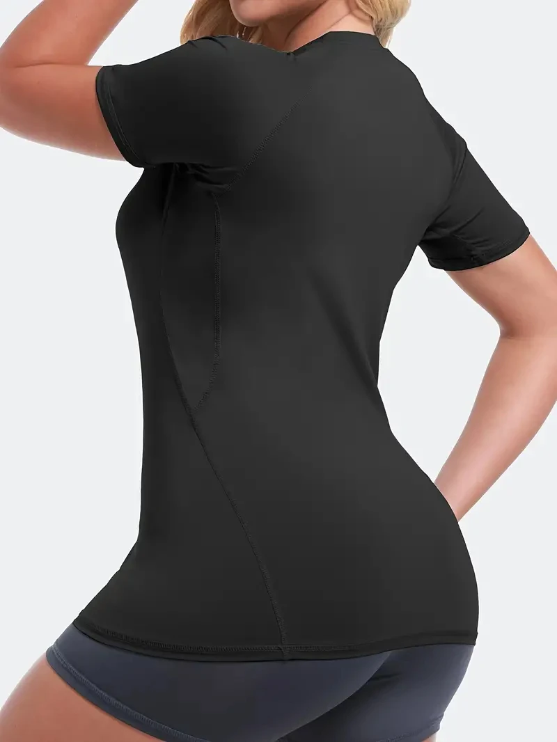 Spider Print Short Sleeve Compression Shirt for Women Athletic Running Workout Yoga T-Shirt Tees Baselayer Tops Gym Sports Gear