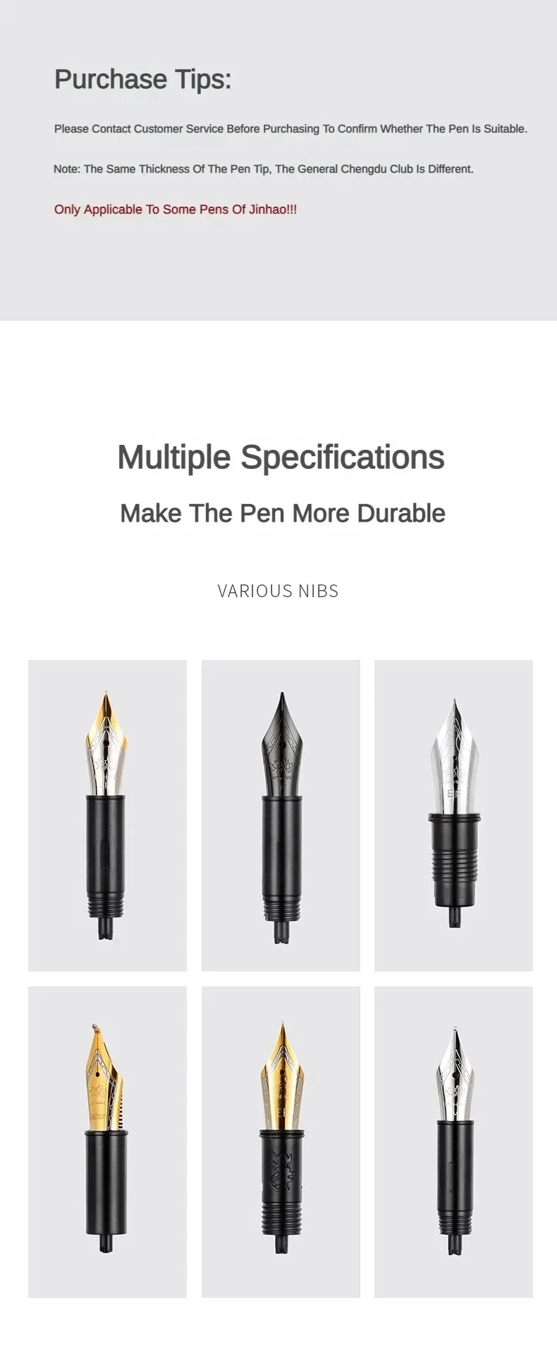 3/1 PCS JINHAO For 9019/X159/82/82 mini/100/9056/9036 Fountain Pen Iridium Replaced EF/F/M Nib Stationery School Office Supplies