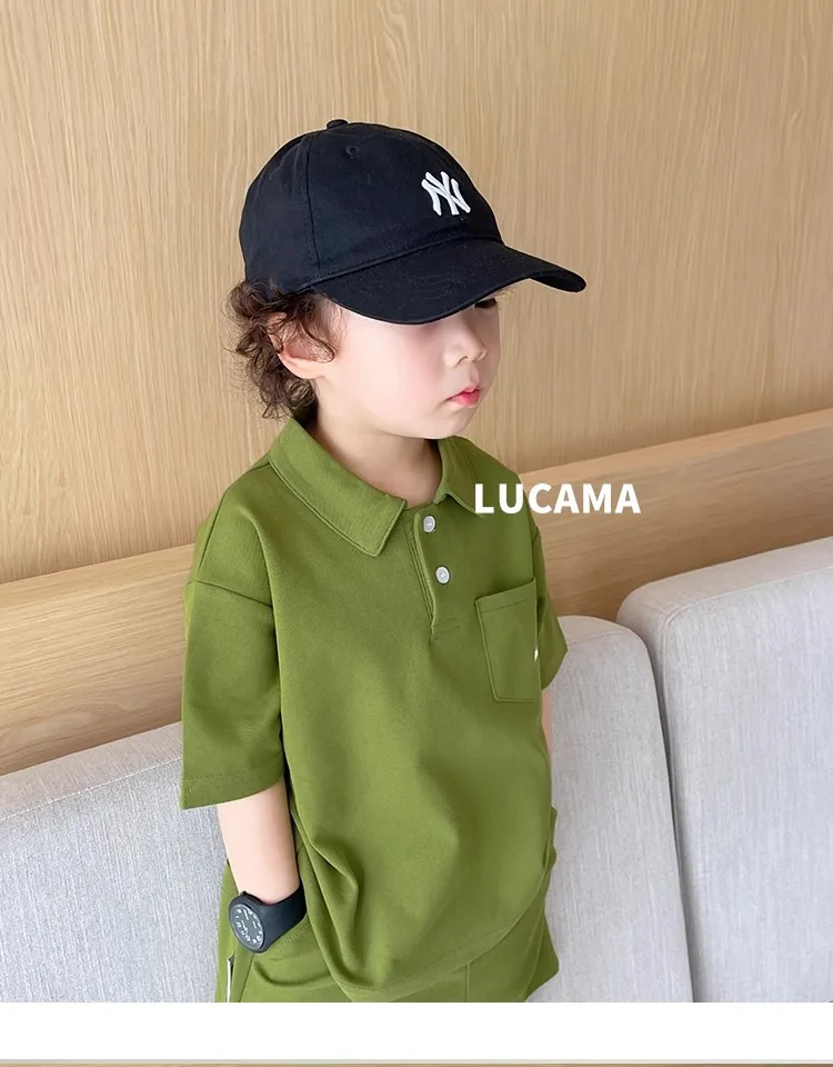 Children's Clothing Boys Summer New Suit Middle and Large Children Korean Version of the Casual Polo Top Shorts Summer Clothing