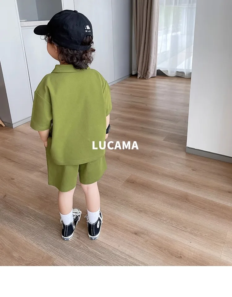 Children's Clothing Boys Summer New Suit Middle and Large Children Korean Version of the Casual Polo Top Shorts Summer Clothing
