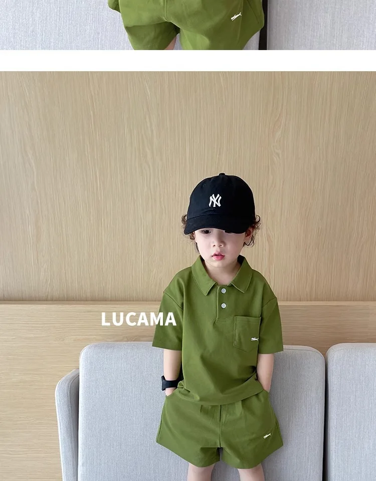 Children's Clothing Boys Summer New Suit Middle and Large Children Korean Version of the Casual Polo Top Shorts Summer Clothing