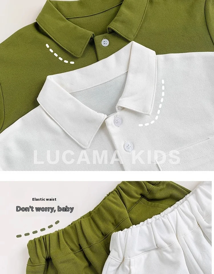 Children's Clothing Boys Summer New Suit Middle and Large Children Korean Version of the Casual Polo Top Shorts Summer Clothing