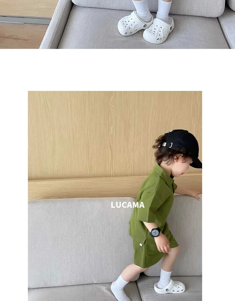 Children's Clothing Boys Summer New Suit Middle and Large Children Korean Version of the Casual Polo Top Shorts Summer Clothing