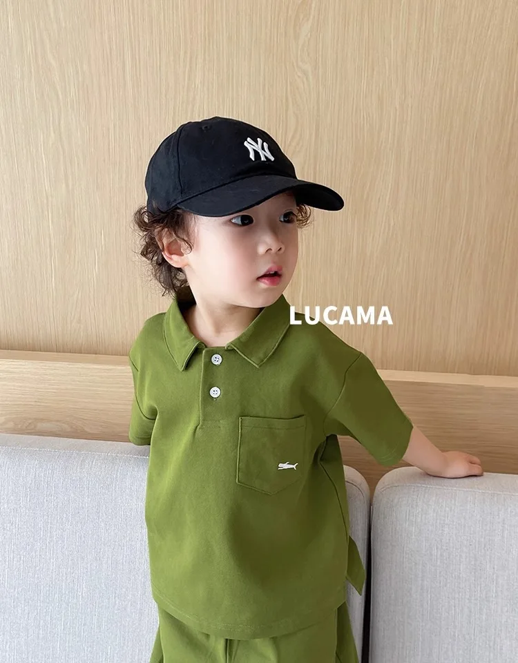 Children's Clothing Boys Summer New Suit Middle and Large Children Korean Version of the Casual Polo Top Shorts Summer Clothing