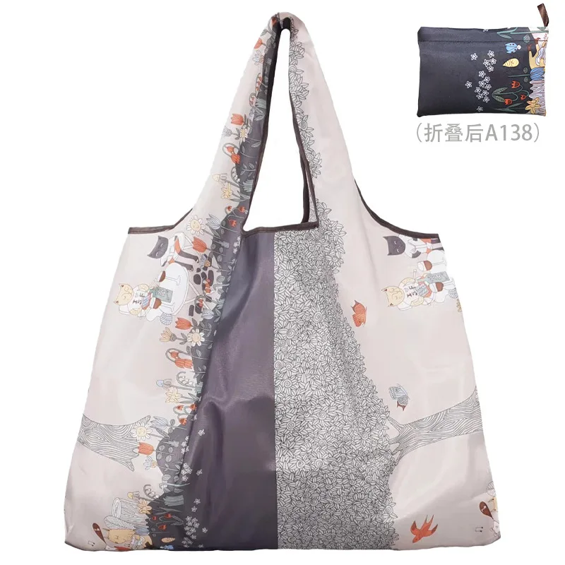 Thick Foldable Shopping Storage Bag Large Capacity Reusable Grocery Bag Eco Friendly Supermarket Waterproof Shoulder Bag 2022