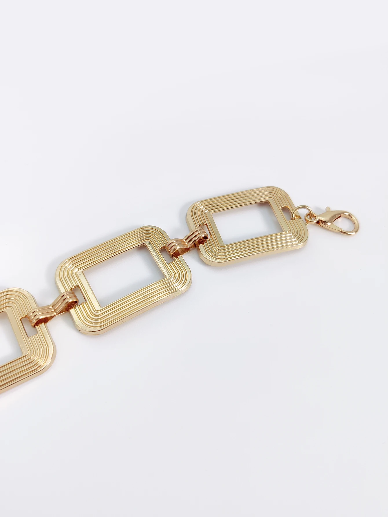 Street 1pc Versatile Hollow Out Square Shaped Metal Waist Chain For Women Fashionable Summer for Skirt Or Jeans