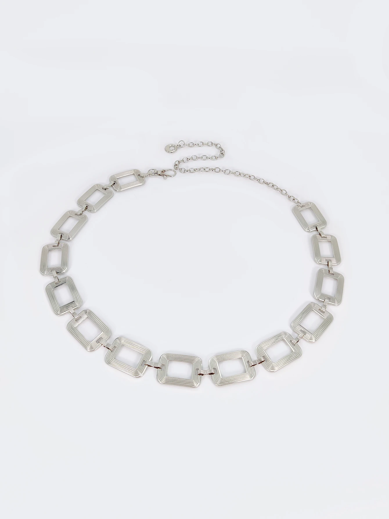 Street 1pc Versatile Hollow Out Square Shaped Metal Waist Chain For Women Fashionable Summer for Skirt Or Jeans