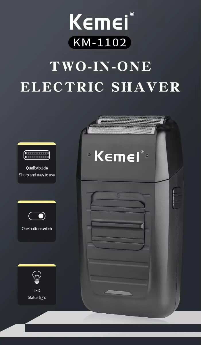 Kemei Hair Clipper Kit for Men, Electric Shaver, Hair Trimmer, Professional Cutting Machine, KM-2290, KM-2293, KM-1102
