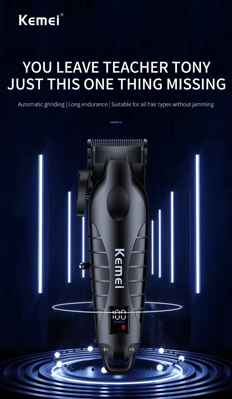 Kemei Hair Clipper Kit for Men, Electric Shaver, Hair Trimmer, Professional Cutting Machine, KM-2290, KM-2293, KM-1102