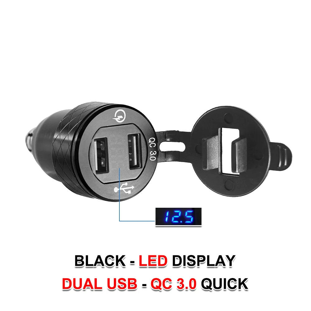 QC3.0 Dual USB Charger 12V Power Adapter Hella DIN Socket For BMW F750GS S1000XR F800R R1250GS G650XGS F900R R1200RT R1200GS ADV