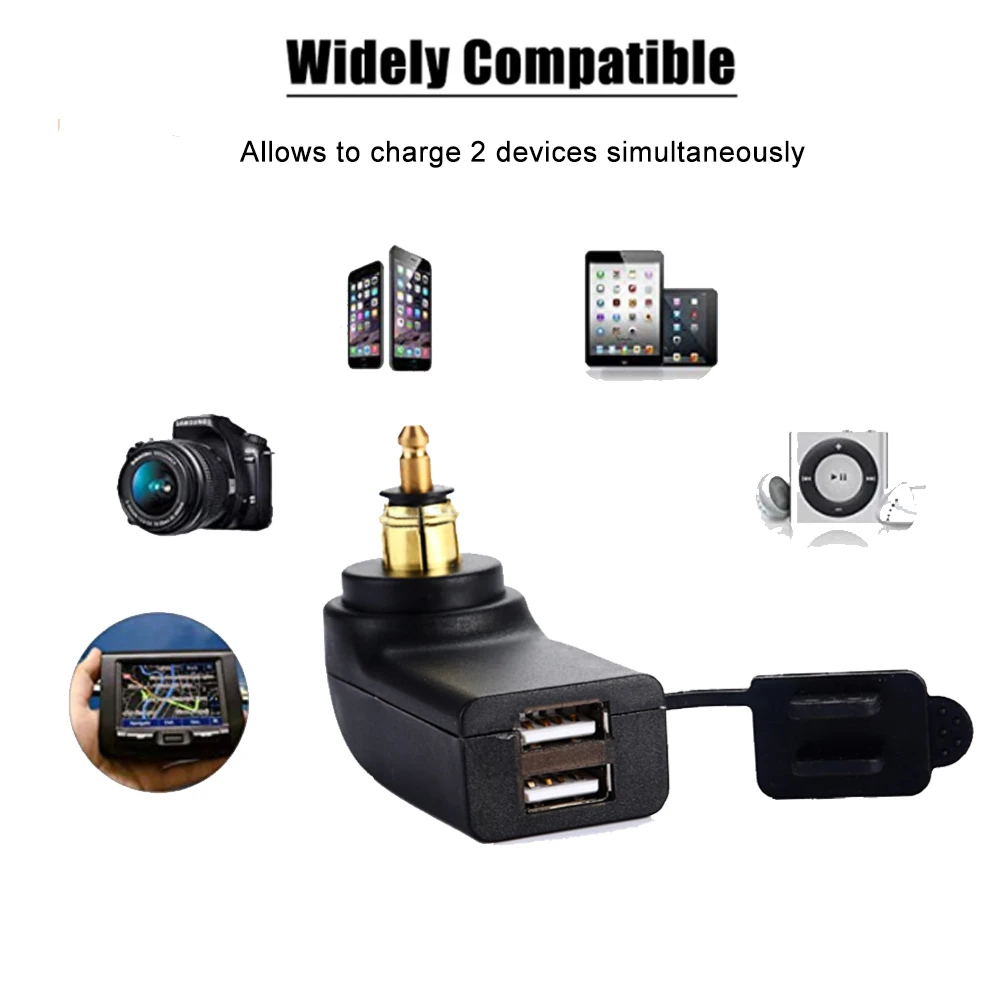 QC3.0 Dual USB Charger 12V Power Adapter Hella DIN Socket For BMW F750GS S1000XR F800R R1250GS G650XGS F900R R1200RT R1200GS ADV