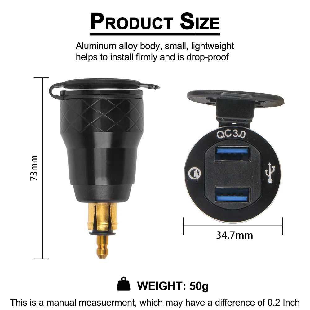 QC3.0 Dual USB Charger 12V Power Adapter Hella DIN Socket For BMW F750GS S1000XR F800R R1250GS G650XGS F900R R1200RT R1200GS ADV