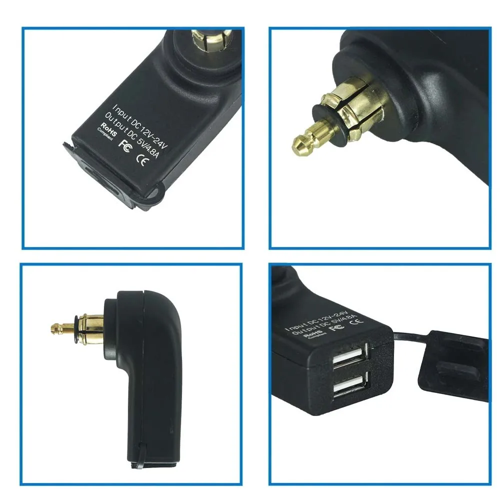 QC3.0 Dual USB Charger 12V Power Adapter Hella DIN Socket For BMW F750GS S1000XR F800R R1250GS G650XGS F900R R1200RT R1200GS ADV