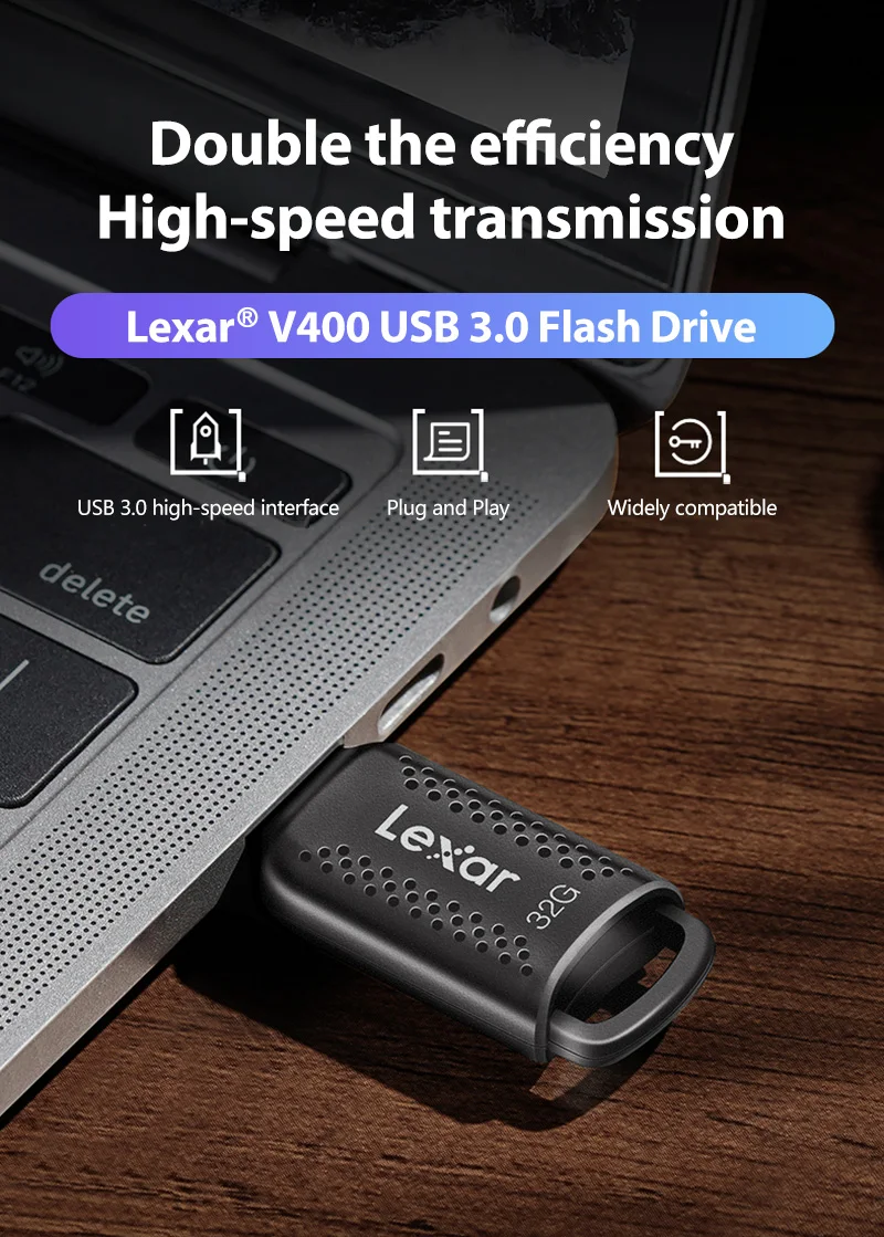 Original Lexar JumpDrive USB Flash Drive 32GB 64GB 128G V400 USB 3.0 Memory Stick Wholesale Link 5pcs 10pcs 20pcs U Stick For PC