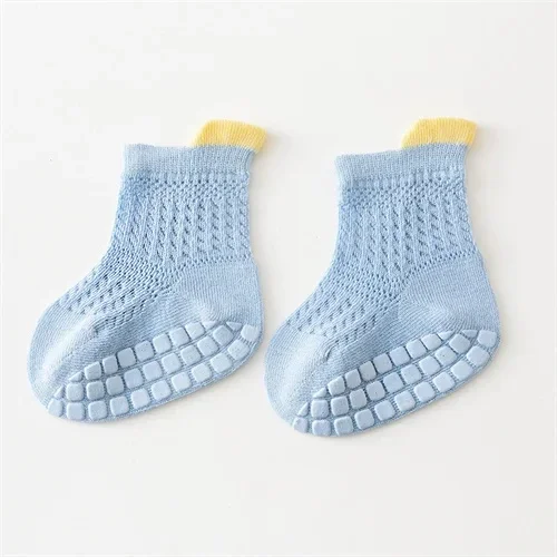 3pairs/lot 6 Colored Of Net Eye Non-slip Baby Girl Sock Hollow-out Breathable Thin Infant Girl Cotton Socks Children's Socks Kit