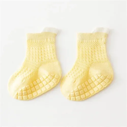 3pairs/lot 6 Colored Of Net Eye Non-slip Baby Girl Sock Hollow-out Breathable Thin Infant Girl Cotton Socks Children's Socks Kit