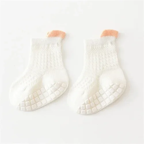 3pairs/lot 6 Colored Of Net Eye Non-slip Baby Girl Sock Hollow-out Breathable Thin Infant Girl Cotton Socks Children's Socks Kit