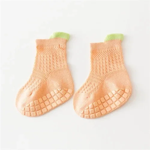 3pairs/lot 6 Colored Of Net Eye Non-slip Baby Girl Sock Hollow-out Breathable Thin Infant Girl Cotton Socks Children's Socks Kit