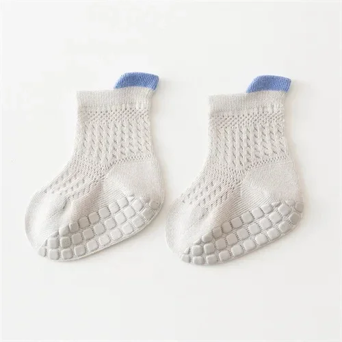 3pairs/lot 6 Colored Of Net Eye Non-slip Baby Girl Sock Hollow-out Breathable Thin Infant Girl Cotton Socks Children's Socks Kit