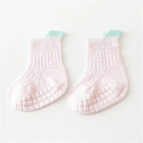 3pairs/lot 6 Colored Of Net Eye Non-slip Baby Girl Sock Hollow-out Breathable Thin Infant Girl Cotton Socks Children's Socks Kit