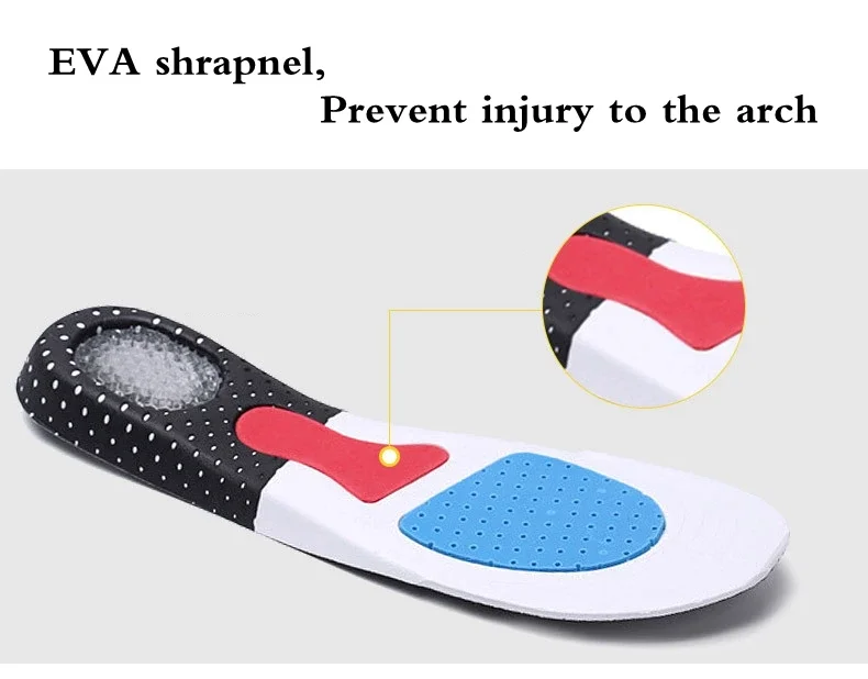 Orthopedic Memory Foam Insoles for Men And Women Gel Cushion Silicone Arch Support Soft Running Shoe Inserts for Sport Pads