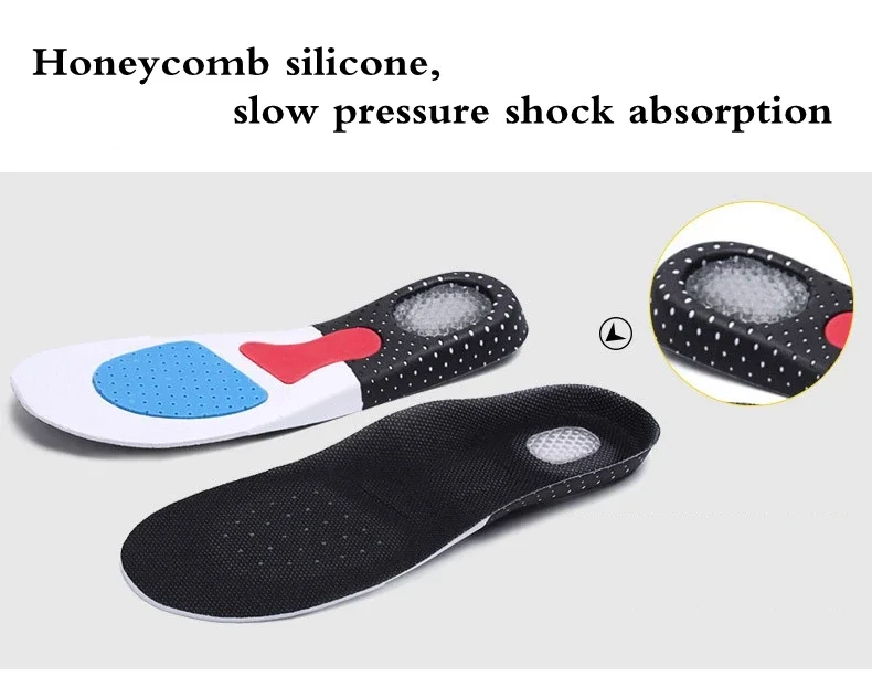 Orthopedic Memory Foam Insoles for Men And Women Gel Cushion Silicone Arch Support Soft Running Shoe Inserts for Sport Pads