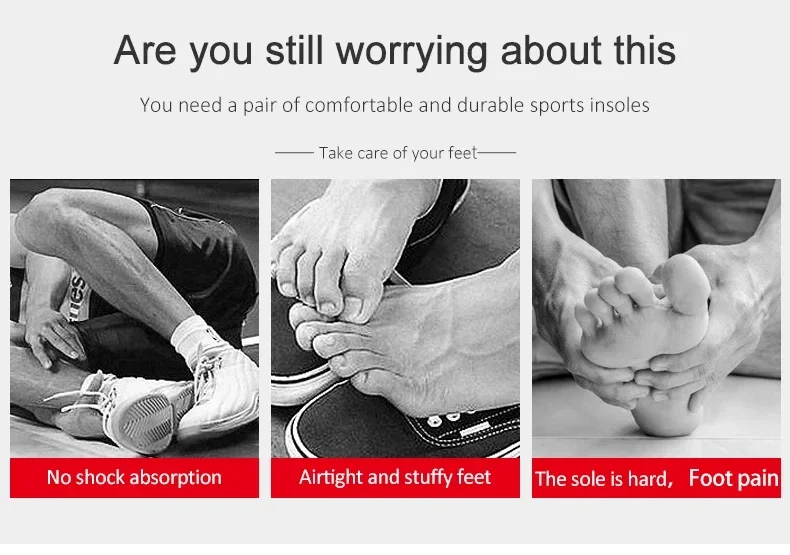 Orthopedic Memory Foam Insoles for Men And Women Gel Cushion Silicone Arch Support Soft Running Shoe Inserts for Sport Pads