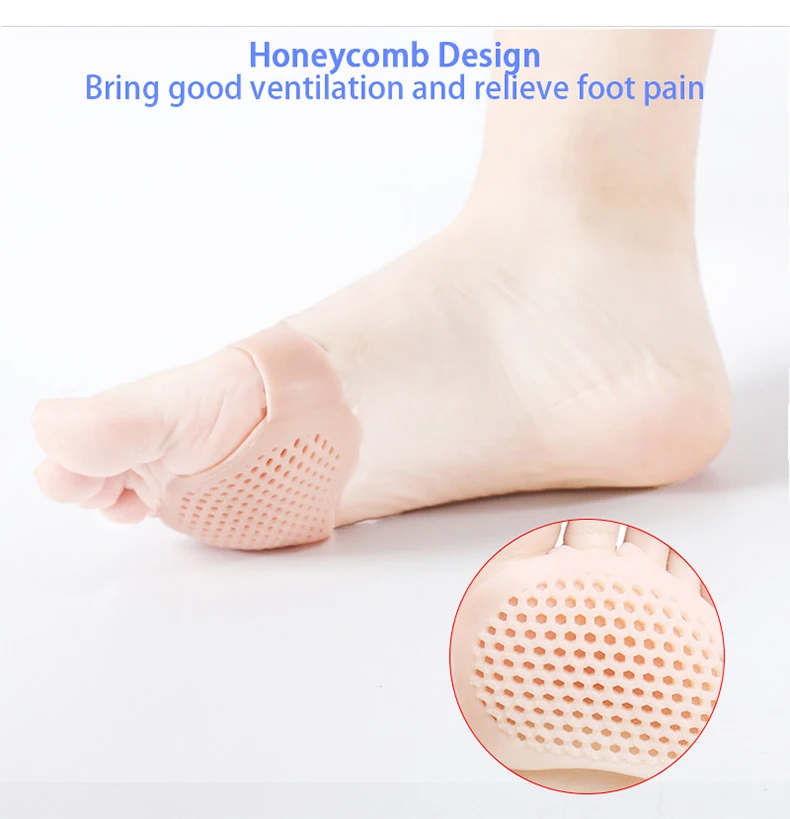 Silicone Metatarsal Pads Toe Separator Pain Relief Foot Pads Orthotics Foot Massage Insoles Forefoot Socks Foot Care Tool 2pcs
