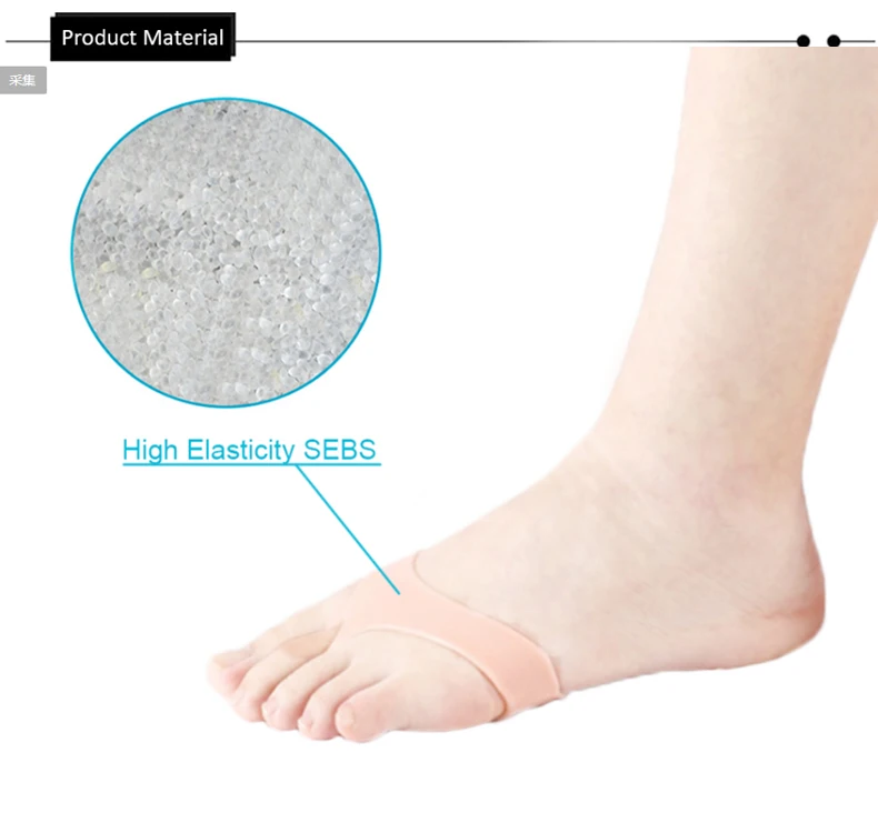 Silicone Metatarsal Pads Toe Separator Pain Relief Foot Pads Orthotics Foot Massage Insoles Forefoot Socks Foot Care Tool 2pcs