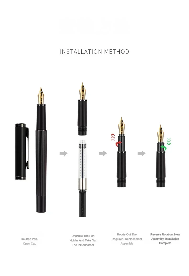3/1 PCS JINHAO Fountain Pen HeartBeat Nib EF/F/M Nib For 9019/X159100/9056/9036/9016 Series Stationery School Office Supplies