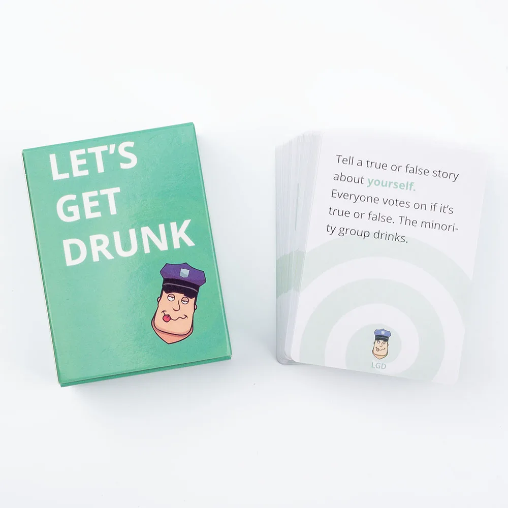 88 pcs Let's Get Drunk Drinking Card Game in Box English Version for Parties Borad Games 8.8x6.3cm