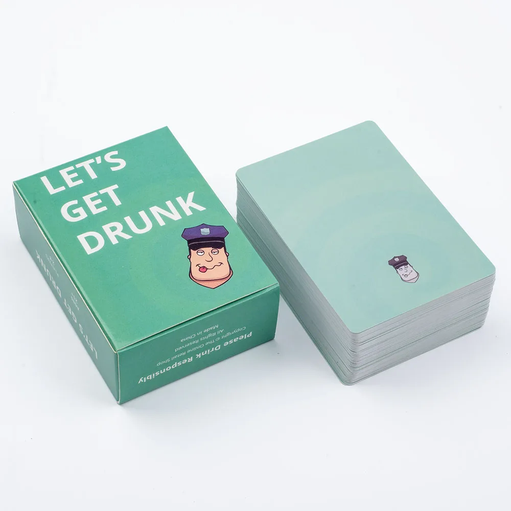 88 pcs Let's Get Drunk Drinking Card Game in Box English Version for Parties Borad Games 8.8x6.3cm