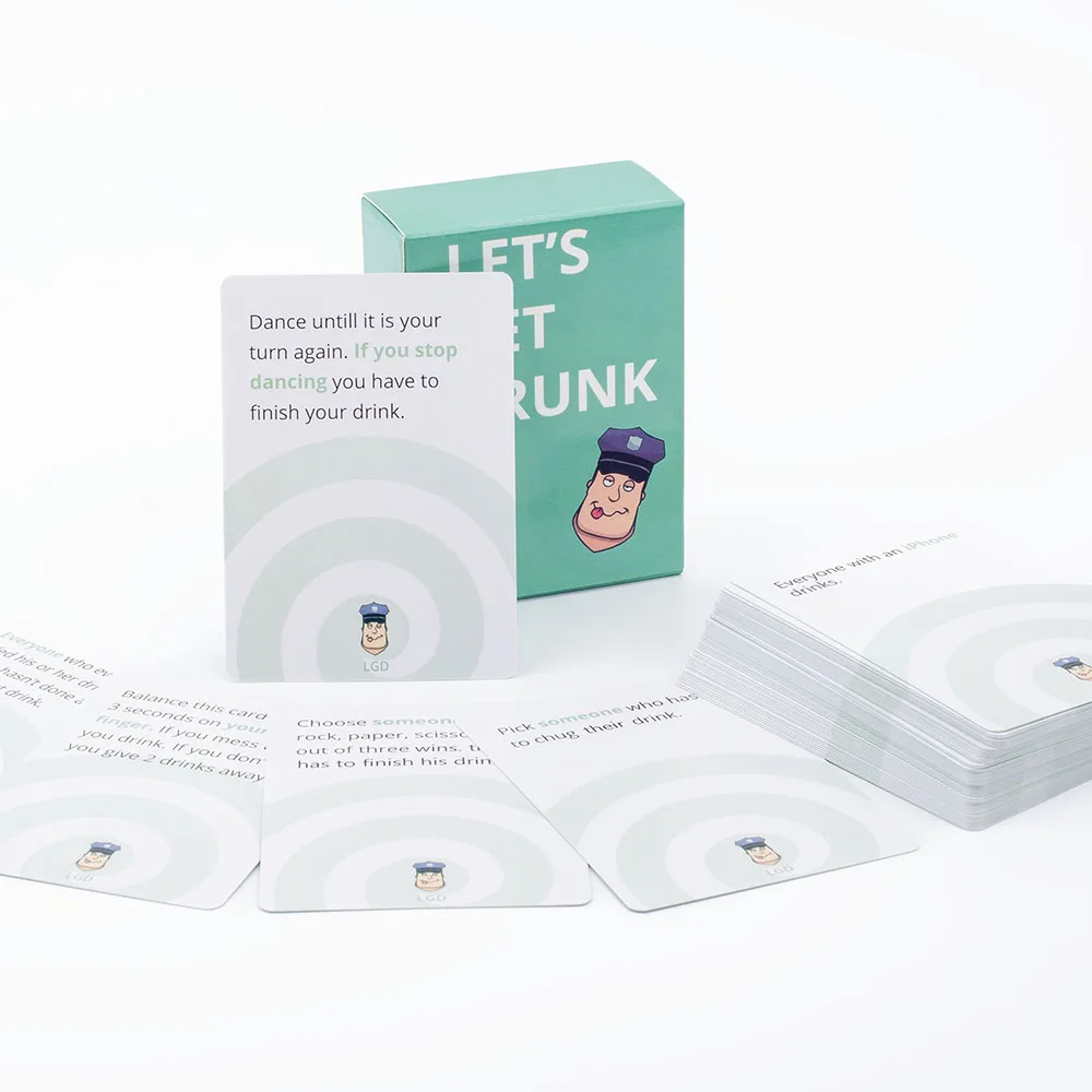 88 pcs Let's Get Drunk Drinking Card Game in Box English Version for Parties Borad Games 8.8x6.3cm