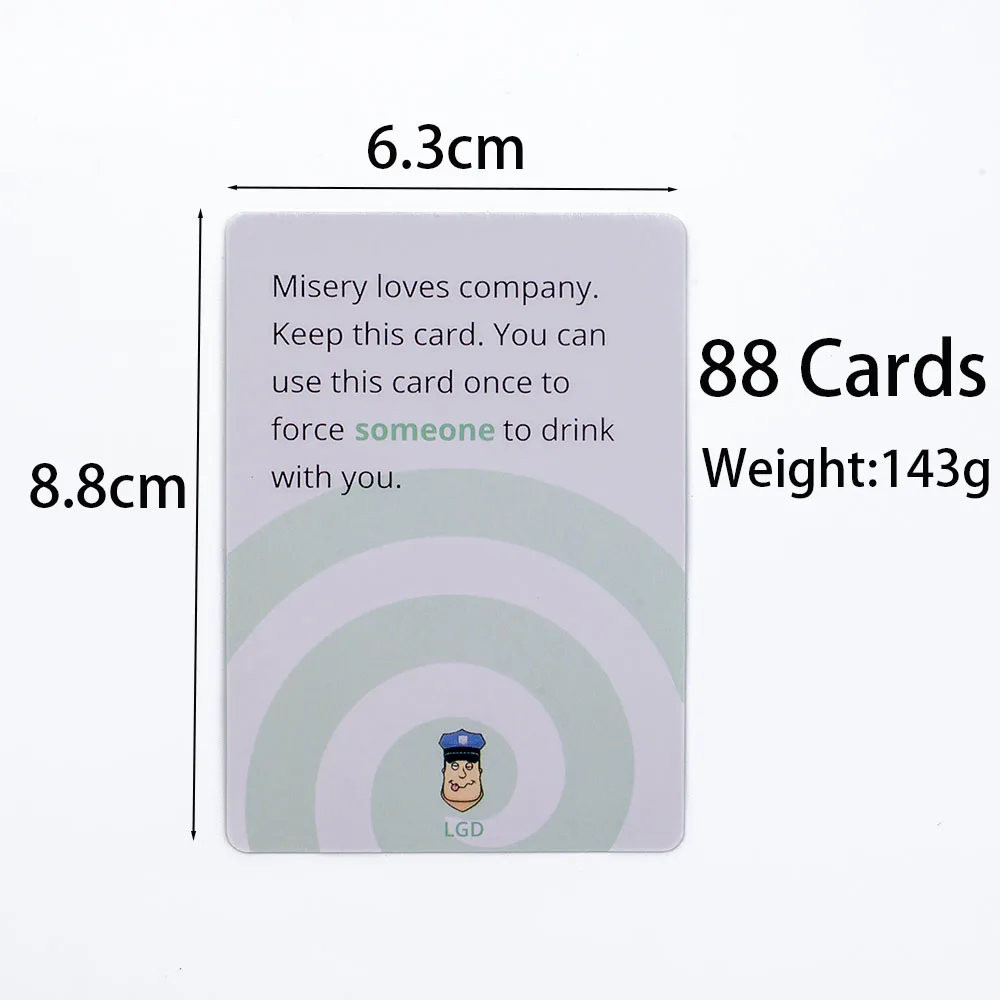 88 pcs Let's Get Drunk Drinking Card Game in Box English Version for Parties Borad Games 8.8x6.3cm